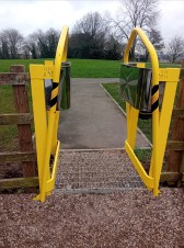 Yellow powder coated Dual adjustment K Barrier